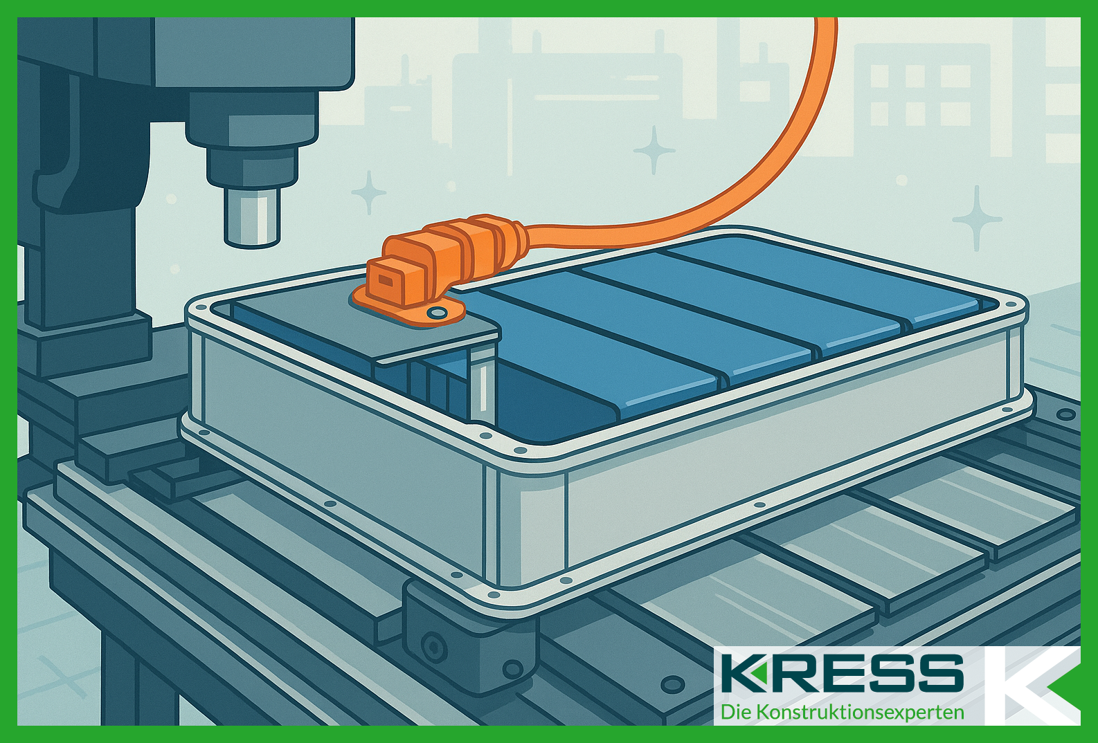 Batteriemodul für Elektroauto auf CNC-Maschine – präzise Fertigung von E-Auto-Batterien in der Industrie